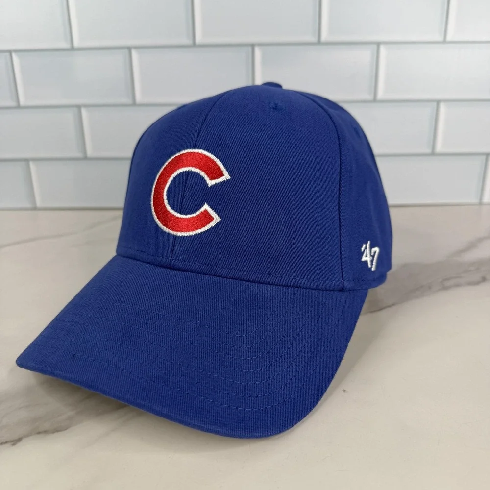 Chicago Cubs‎ Hat Cap Strap Back Youth Boys One Size Blue MLB Baseball 47 NWOT